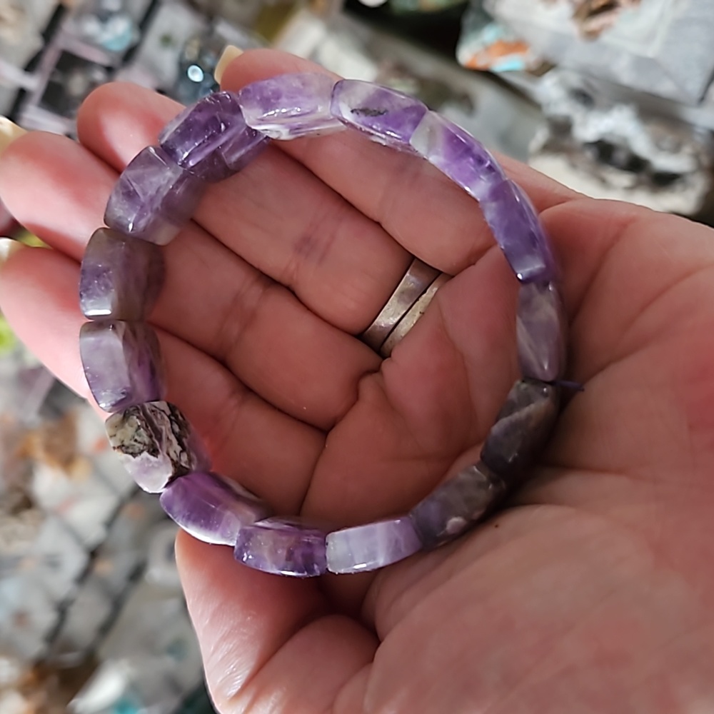 Chevron amethyst bracelet